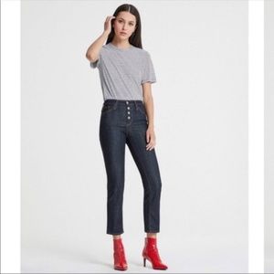 AG  Isabelle Button Fly High Rise Cropped Denim